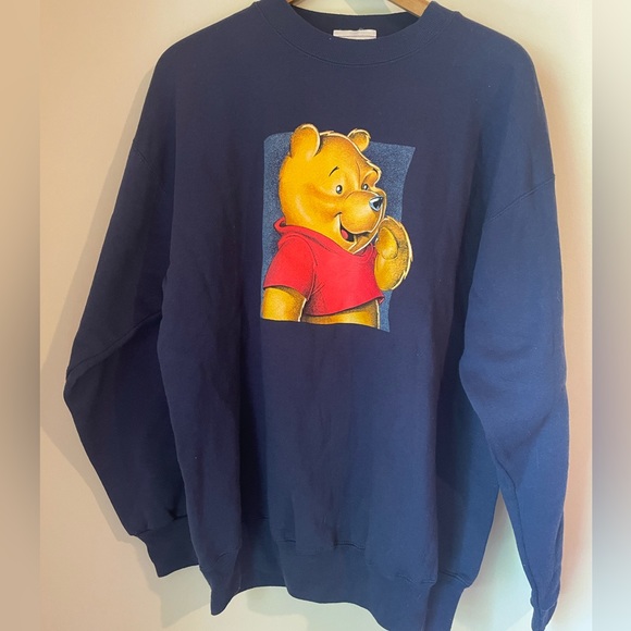 Disney store Winnie the Pooh sweatshirt size L navy blue - Picture 1 of 5